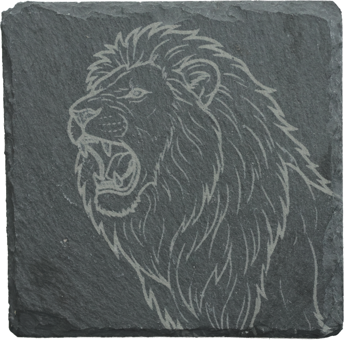 slate coaster "roaring lion head" slate coaster "roaring lion head"